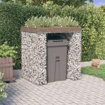 Muro de gaviones para contenedor de basura 110x91x120 cm Hierro galvanizado Plateado