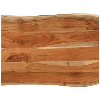 Tablero de mesa rectangular borde natural acacia 90x60x3,8 cm Marrón