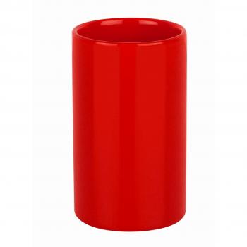 Portacepillos de dientes Tube, Ø7 x 11,5 cm, Gres, Rojo