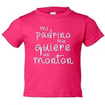 Camiseta niño Mi padrino me quiere un montón - Rosa, 7-8 años