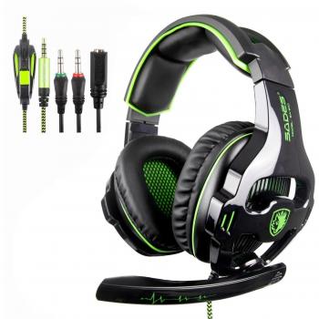 [2018 SADES SA810 Nuevo Xbox one Mic PS4 Gaming Headset] 3.5 mm con cable Over Ear Xbox one Auricular con micrófono Deep Bass Cancelación de ruido Auriculares para juegos para PS4 Nuevo Xbox one PC Laptop Mac iPad