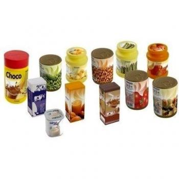 Miniland Set de 12 latas de comida para jugar colores reales