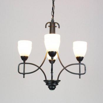 Lámpara colgante San Marino 4 luces E14 Tex/peltre/vidrio esmerilado