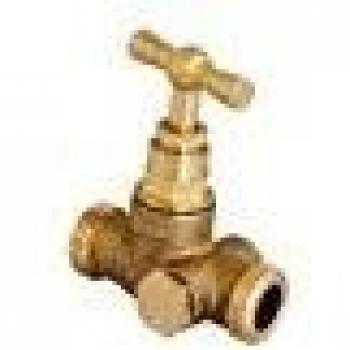 Llave de paso roscada doble vaciado macho MM15/21 en latón bruto