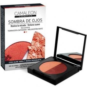 Camaleon Cosmetics Sombra de Ojos Duo Terracota y Melocotón, Caja con 2 Sombras, 2 x 2.3g