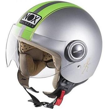 Casco Jet NOX N210 Talla 61-62 Gris - Policarbonato - Lavable - Antiarañazos - Desmontable