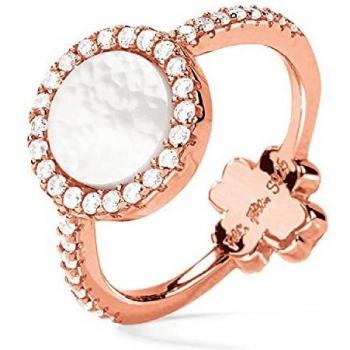Anillo de mujer Folli Follie en plata de ley con cristales rosas, talla 12 (Ref: 3R18S042RWC)