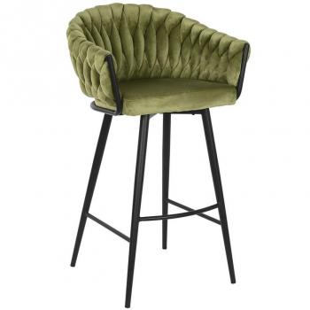 Taburete DKD Home Decor Negro Verde Terciopelo Metal 61 x 52 x 101 cm
