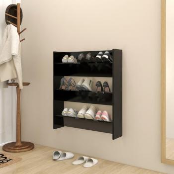 Zapatero de pared negro en aglomerado 80x18x90 cm