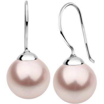 Pendientes de Perlas Sintéticas Rosa Antiguo en Plata 925 para Dama - Nenalina