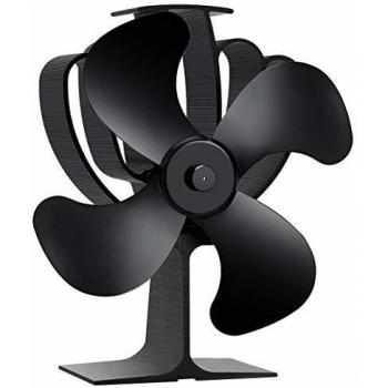 Aobosi Ventilador de estufa con 4 aspas de rotor y sistema de protección contra sobrecalentamiento, ventilador ecológico para estufa de leña y chimeneas, ultra silencioso