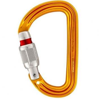 Petzl Sm'D Screw-Lock Carabiner - Lightweight Aluminum, Keylock System, Orange