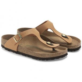 Sandalia Plana Birkenstock Gizeh Bf Nubuck Pecan 39 Cuero