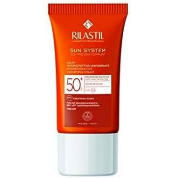 Rilastil Sun System - Emulsión con Color y Spf 50+ para Cara, Cuello y Escote, 50 Mililitros