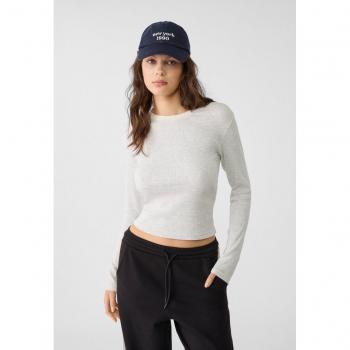 Stradivarius Transparent Contrast Ribbed Top Size S