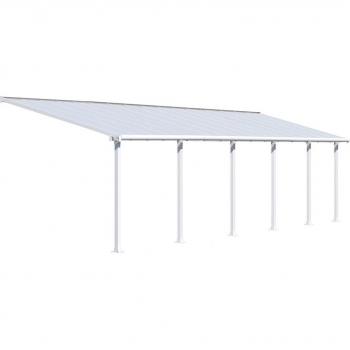 Pérgola Adosada Olympia 300x1035cm en Aluminio Gris y Policarbonato de 8mm Canopia by Palram