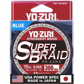 Yo-Zuri SuperBraid 15 lb Blue Braided Line 300 yds