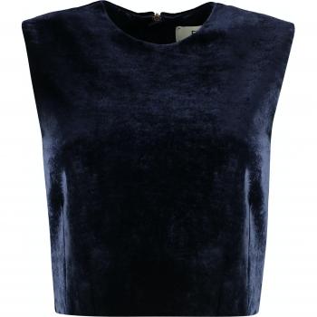 Fendi Women's Velvet Corduroy Top in Blue | Size 42 | FS8105AM3Z Color F1M2F