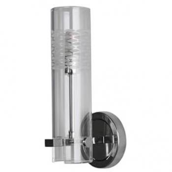 Aplique de baño Scope, cromado, vidrio transparente grabado, 1 luz G9