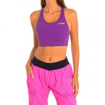 Top deportivo Zumba lila con tejido compresivo Z1T00507 para mujer