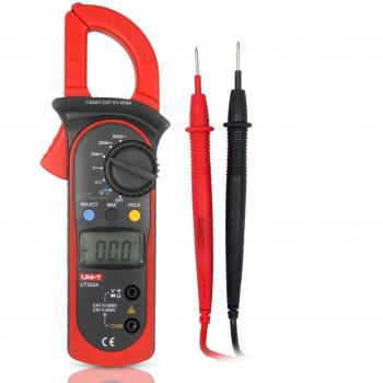 UNI-T UT202A Mini Digital Clamp Meter Multímetros DC Clamp Multímetro Pinza Voltímetro Amperímetro Digital Voltimetro Ohmímetro Amperímetro con LCD Retroiluminación
