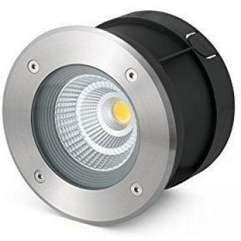 Foco de suelo LED empotrado Suria L18 de acero inoxidable, IP67, acabado satinado y negro mate