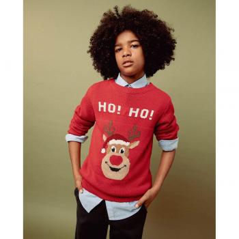 Jersey de Navidad con diseño de reno de Sfera, tejido suave y cómodo, color predominante en tonos festivos, ideal para la temporada navideña