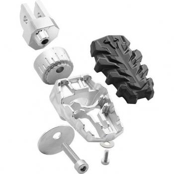 Kit de Reposapiés EVO SW-Motech para Honda XRV 650/750 (87-03), XL600V (87-99) y CRF1000L - Negro Plata, Tamaño Único