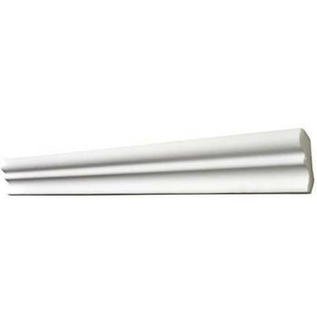 Moldura de Poliestireno Decorativa D50 Blanca 200 x 1,5 x 2,5 cm - Listón para Techo 40 x 50 mm - Longitud: 2 m