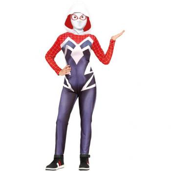 Disfraz de Super Heroína Arácnida encapuchada para niña