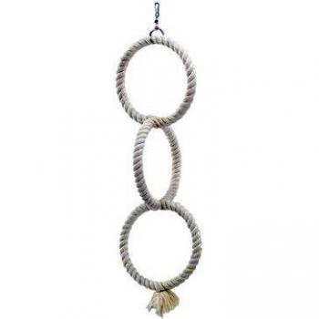 Anillos de Escalada de Algodón para Aves - 3 Piezas, Blancos, 72 cm (Ø 24 cm)