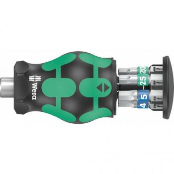 Wera Kraftform Kompakt Stubby Magazine Screwdriver Set, 6 Pieces, Compact Design with TORX and Hex Bits