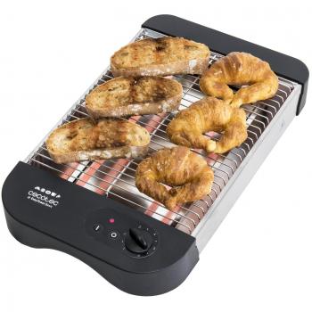 Cecotec Easy Toast Basic -  Tostador plano horizontal, 600 W, 6 niveles, bandeja recogemigas y hueco recogecables, Negro