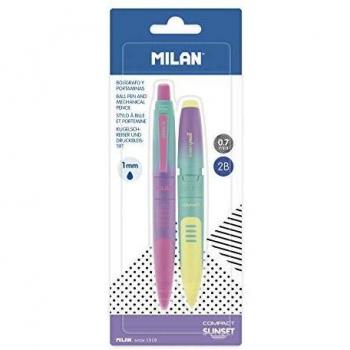 BLÍSTER 1 BOLÍGRAFO + 1 PORTAMINAS COMPACT SUNSET MILAN