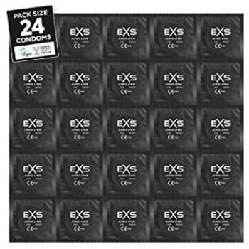 Condones EXS Jumbo Pack - 24 Preservativos Extra Grandes, Resistentes, Lubricados y Sensitivos