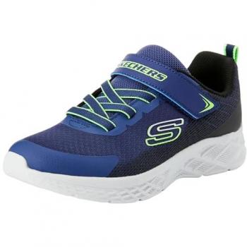 Zapatillas Niño Skechers Microspec II Zovrix Velcro Marino/Negro/Lima Talla 27