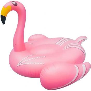 Flotador gigante con forma de flamenco en color rosa, tamaño 192x160 cm