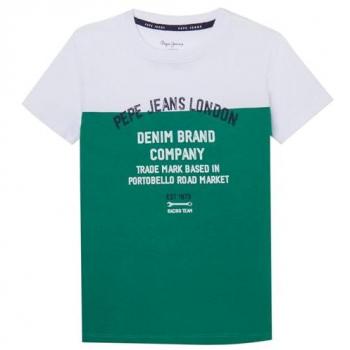 Camiseta Pepe Jeans Raizo Verde Jungle para Niño, Casual, Algodón, Manga Corta, 12 Años
