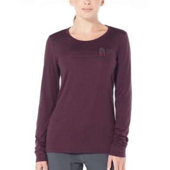 Icebreaker Tech Lite Skis in Snow - Camiseta de Manga Larga Mujer - Violeta Talla L 2018