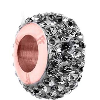 Abalorio Elegante Folli Follie Mujer de Plata de Ley 1,5 cm Negro 3POTO23RK