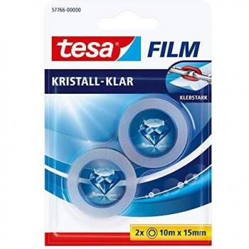 Klebefilm Tesa® Kristall-Clara, 10 m x 15 mm, 2 Rollos en Blister