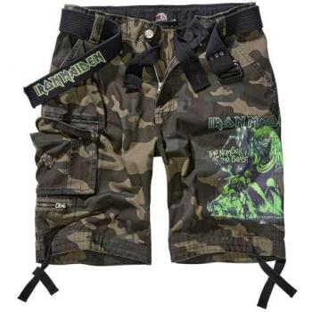 Brandit Iron Maiden Savage The Number of the Beast Camouflage Shorts - Dark Camo - 100% Cotton