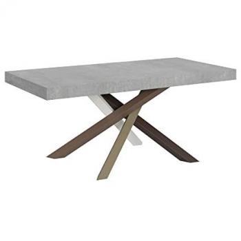 Mesa extensible Volantis 90x180/284 cm, tablero de hormigón, marco multicolor 4/C