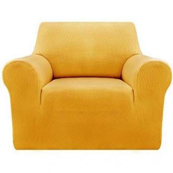 Deconovo Funda para Sofá Cubre de Sillón 1 Plaza Protector Elástica 84 x 90 x 91 cm Amarillo