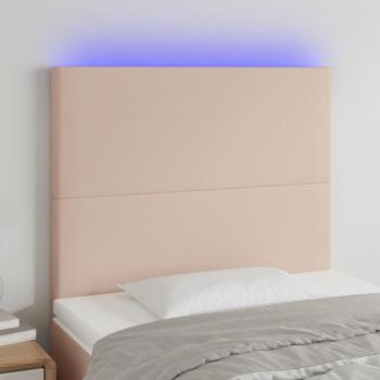 Cabecero LED Cappuccino 100x5x111/128 cm en cuero sintético