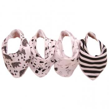 CuteOn Unisexo Bebé Bandana Drool Baberos 4 Paquete Absorbente Suave Algodón Regalo para Infantil Chicas Chicos