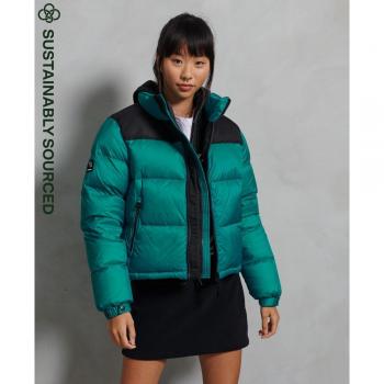 Superdry Women's Sportstyle Code Down Puffer Jacket Tropical Green