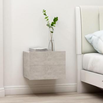 Mesita de noche de hormigón gris 40x30x30 cm con estructura de madera multicapa