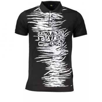 Cavalli Class Black Cotton Polo Shirt - XL