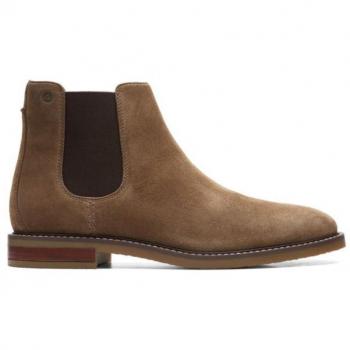 Botín Chelsea Plano Clarks Jaxen para Hombre en Marrón